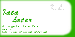 kata later business card